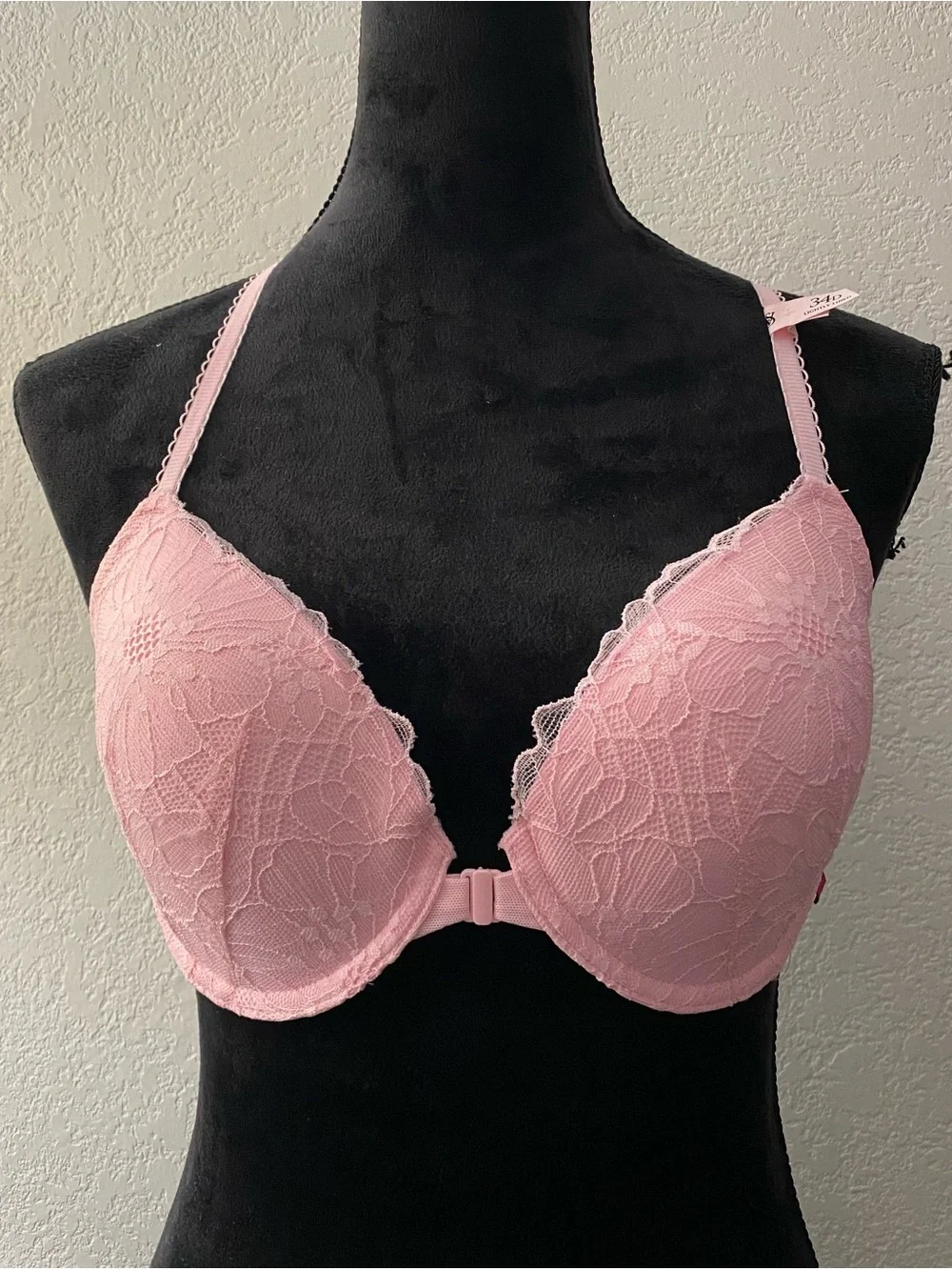 Victoria's Secret Front-Close Lace Push-Up Bra Size 34D